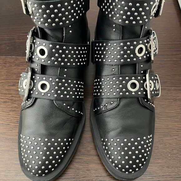 Zara Studded Flat Ankle Boots - Picture 5 of 6